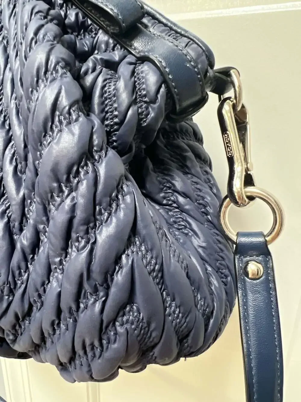 Coach 70th Anniversary Quilted Blue Leather Handbag No. H1176-18637